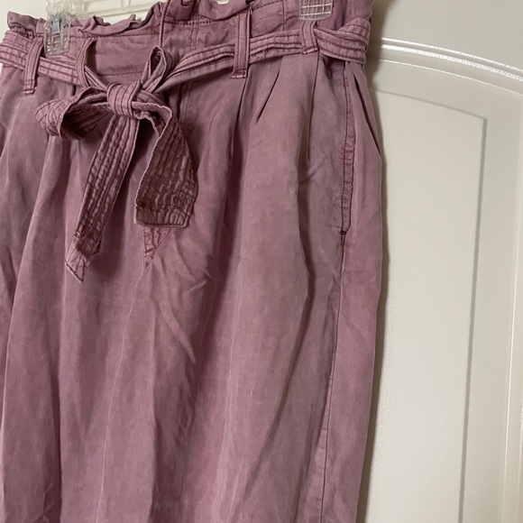 American Eagle Outfitters pink paper bag, high waist, wide leg pants - Picture 4 of 13